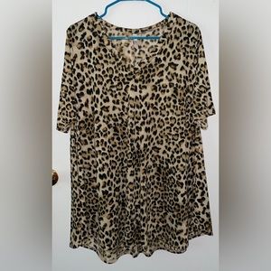 Leopard print dress shirt